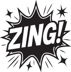 Zing! Pop Art Vector Burst of Energy and Excitement, Black and White Dynamic Design for Creative Projects