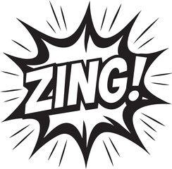 Zing Comic Book Style Graphic Burst Energetic Explosion with Bold Typography
