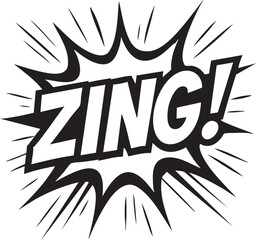 Bold 'Zing!' Pop Art Explosion Dynamic Comic Book Style Vector Graphic for Impactful Design