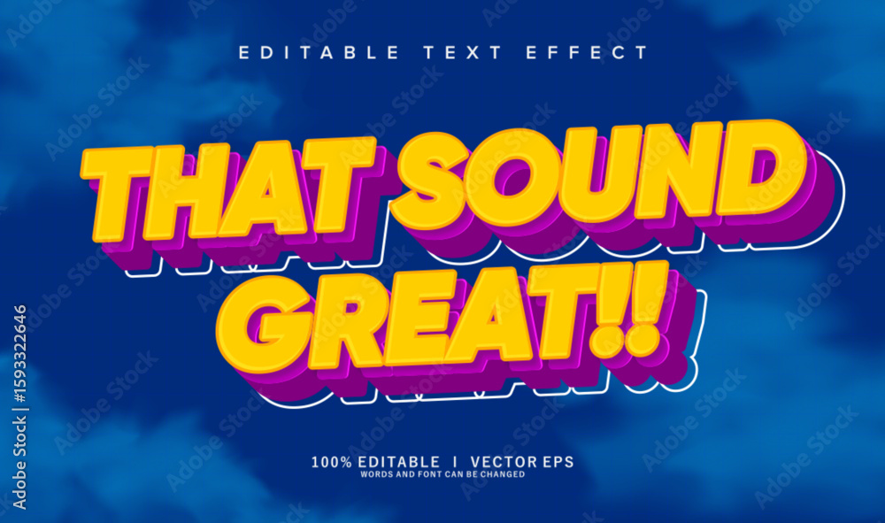Aufkleber that sound great vector text effect with modern style design