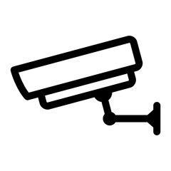 security camera isolated on white. Side view stuck on wall.
