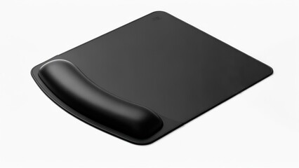 Black ergonomic computer mouse mat