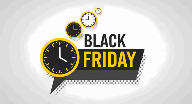 Black Friday Time Countdown Sale Clock , Discount Alert, Limited Time Offer