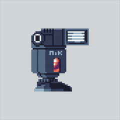 Pixel art illustration Camera Lighting. Pixelated Camera flashlight. Photography Camera Lighting Equipment Icon pixelated for the pixel art game and icon for website and video game. old school retro.