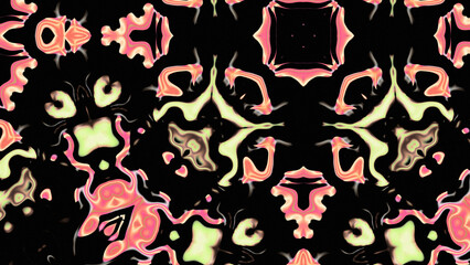 Abstract Radiant Burst with Soft Grain Texture, Symmetrical Glow Pattern in Psychedelic Style, Radiating Circular Abstract with Subtle Noise, Kaleidoscopic Starburst with Gradient Flow