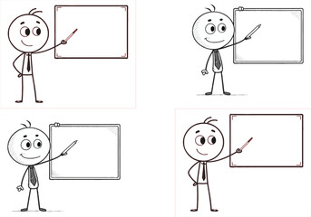 stick figure  teaching presentation  icon set