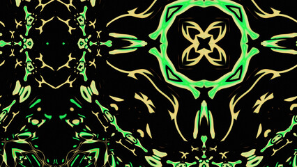 Abstract Radiant Burst with Soft Grain Texture, Symmetrical Glow Pattern in Psychedelic Style, Radiating Circular Abstract with Subtle Noise, Kaleidoscopic Starburst with Gradient Flow