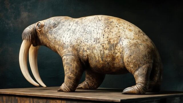 Intricate Walrus Carving: A Masterpiece of Wildlife Art