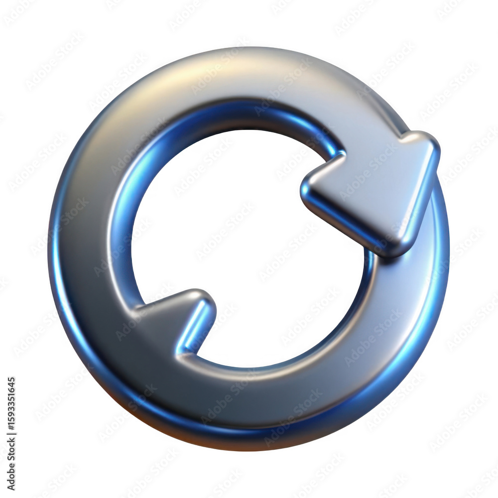Poster 3d refresh icon isolated on transparent background