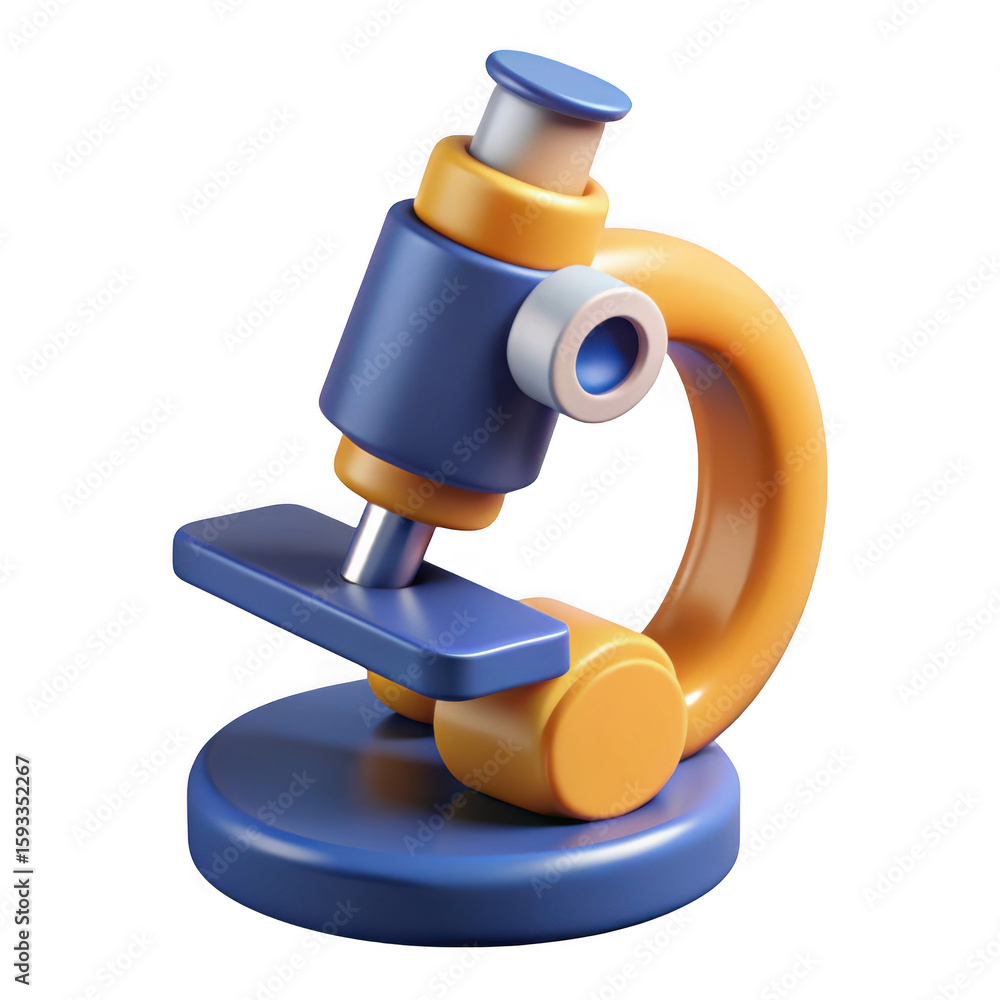 Poster 3d microscope isolated on transparent background