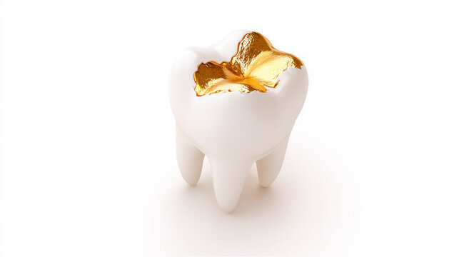 虫歯に金の詰め物