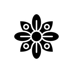 Black style flower ornament chinese element