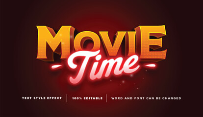 Editable text effect vector graphic of Movie time , perfect for movie title, game title, etc.