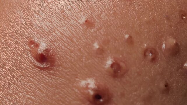 Monkeypox virus spreading on human skin