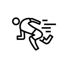 run speed man icon line element