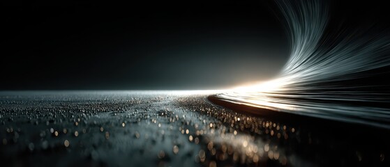 Streaks of light revealing a mysterious surface