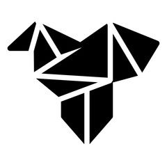 origami bird paper glyph icon