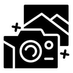 Obraz premium album picture photo camera black icon element design 