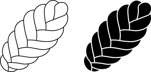 top view challah icon set