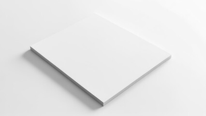 Blank square book on a white surface