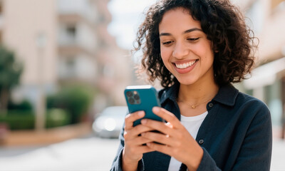 young woman texting on mobile phone