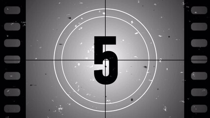 10 second Countdown old film animation. Countdown movie from 10 to 0 number. 4k vidio