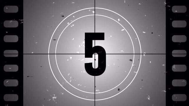 10 second Countdown old film animation. Countdown movie from 10 to 0 number. 4k vidio
