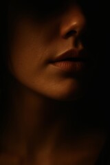 Fototapeta premium Mysterious female portrait in shadow