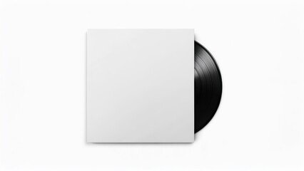 Blank vinyl record in cover