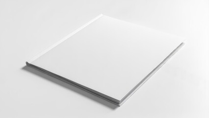 Blank white book lies flat