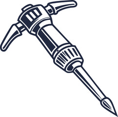 Illustration of tools representing basic tools in mining or excavation construction work.
