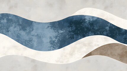 Abstract Blue Brown Beige Wave Pattern Texture Background