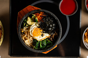 Bimbap bowl with fried egg