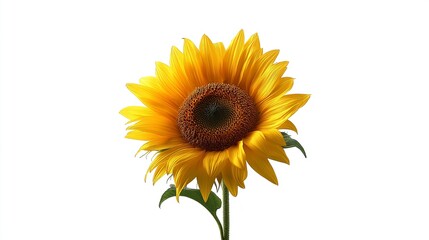 Obraz premium Single yellow sunflower in full bloom with dark brown center 4K Seamless loop animation