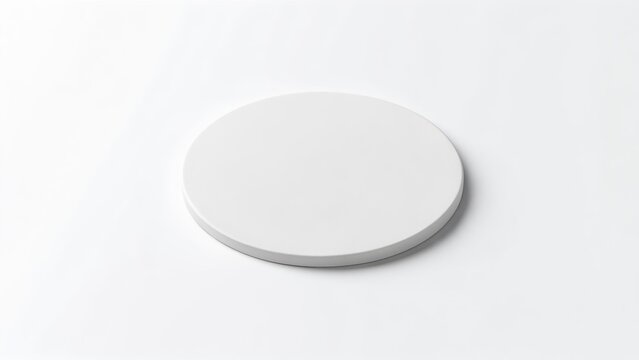 Blank white circular coaster