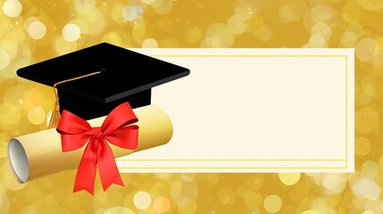 Graduation Cap and Diploma Certificate Template Design Background