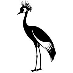 Obraz premium Stylized silhouette of a black crowned crane
