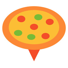 Fototapeta premium Pizza location pin icon