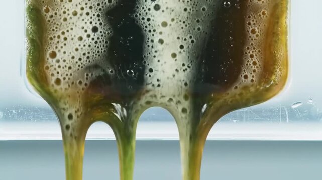 Flowing Liquid Abstract Background Green And Brown Mixture Creative Artistic Visuals