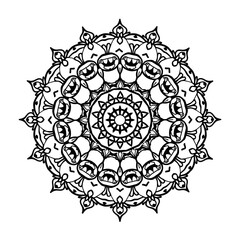 mandala round ornament coloring page 