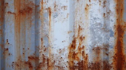 Rusty metal container texture on gray surface. AI image