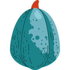 Handmade Green Pumpkin Icon Vector