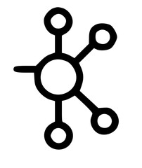 Fototapeta premium Simple black and white illustration of a network or connection symbol.