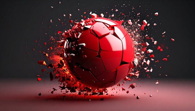 Red sphere shattering