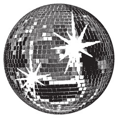 Disco ball isolated. Disco ball clipart. Mirrorball with lights.	