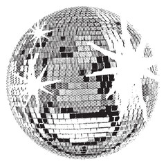 Disco ball isolated. Disco ball clipart. Mirrorball with lights.	