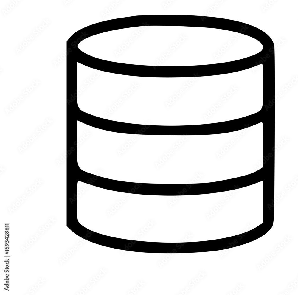 Aufkleber a simple illustration of a database cylinder, representing data storage.