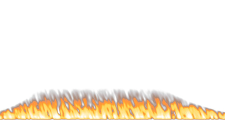 Realistic fire flames burning on transparent background