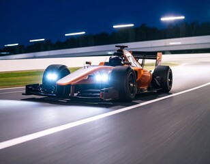 Racing car on a track at night (3)