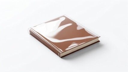Brown book in clear plastic cover